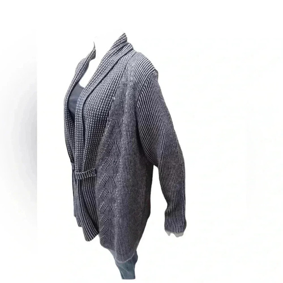 Croft & Barrow Grey & Black  Open Cardigan Size Large - Picture 2 of 10